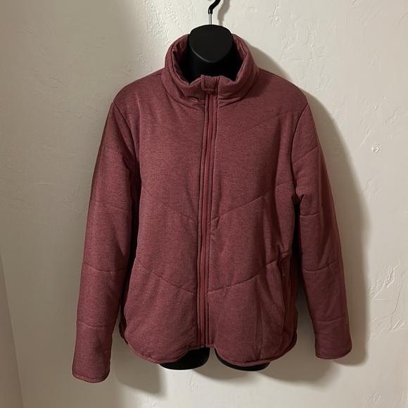 Three dots maroon quilted jacket w/ zip pockets L - Picture 5 of 12